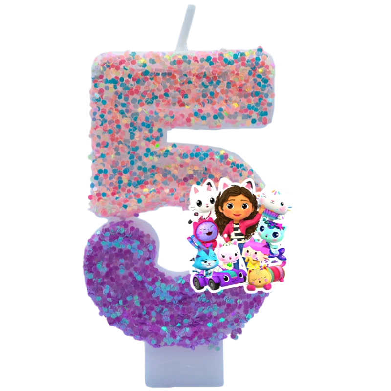 Niedliche Gabbys Dollhouse Nummer 0-9 Anime 3D-Kerze Kindergeburtstag Party Geburtstagstortenkerzen Baby-Shower-Party Geschenke – Detail 5