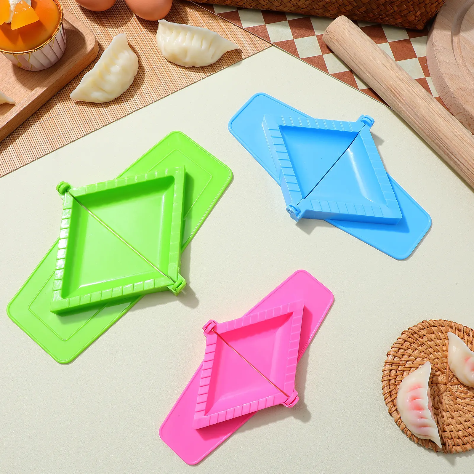 Juego de 3 Moldes de Plástico para Hacer Empanadas, Prensa Manual para Empanadas, Herramienta de Cocina para Empanadas, Wontons, Pierogies, Gyoza
