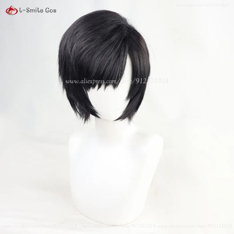 Game FF7 Yuffie Kisaragi Cosplay Wig Short Black Fluffy Anime Wig Heat Resistance Synthetic Hair Halloween Party Wigs + Wig Cap