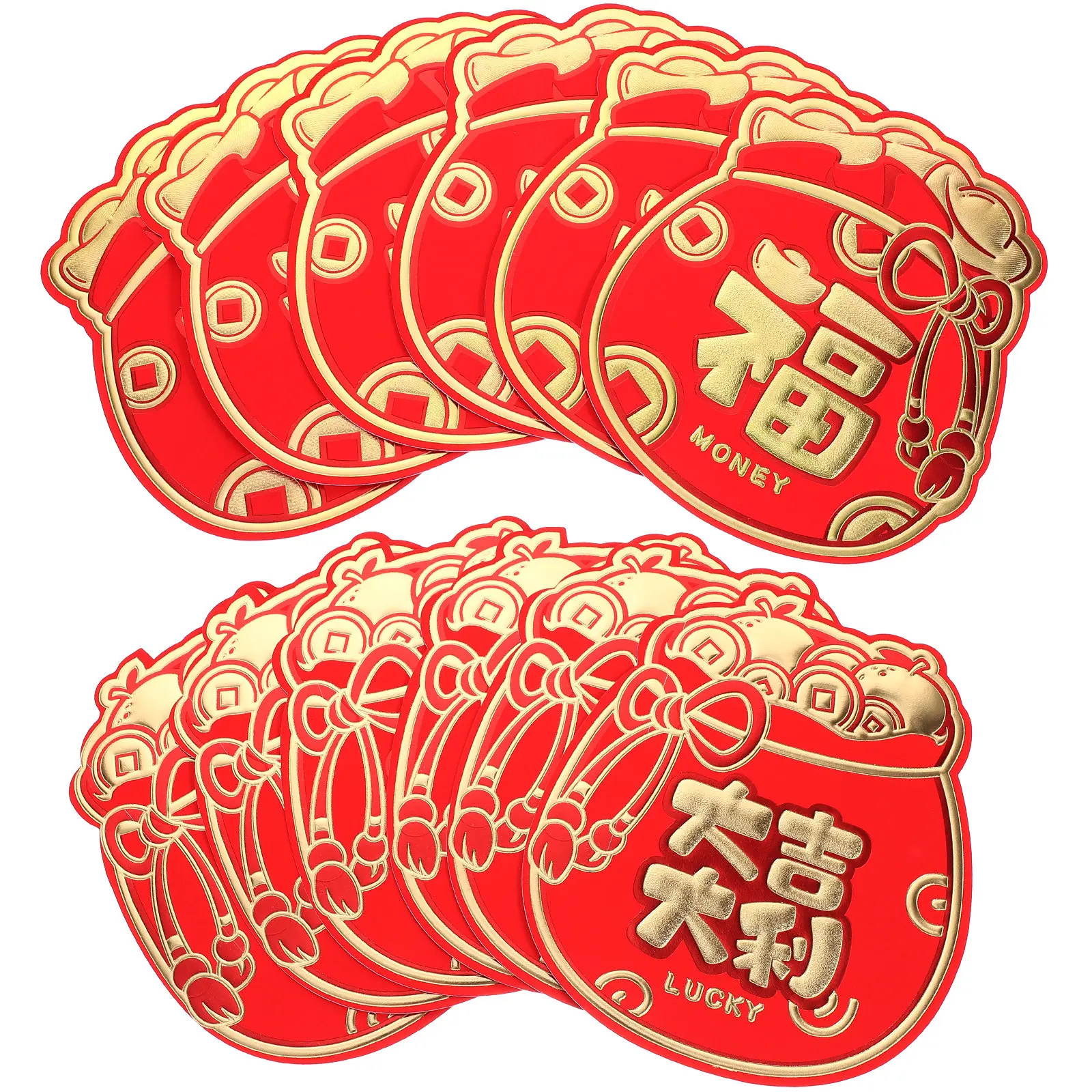 

12Pcs Red Envelopes Traditional Chinese New Year Money Packets with Blessing Words Gift for 2024 Celebration Red