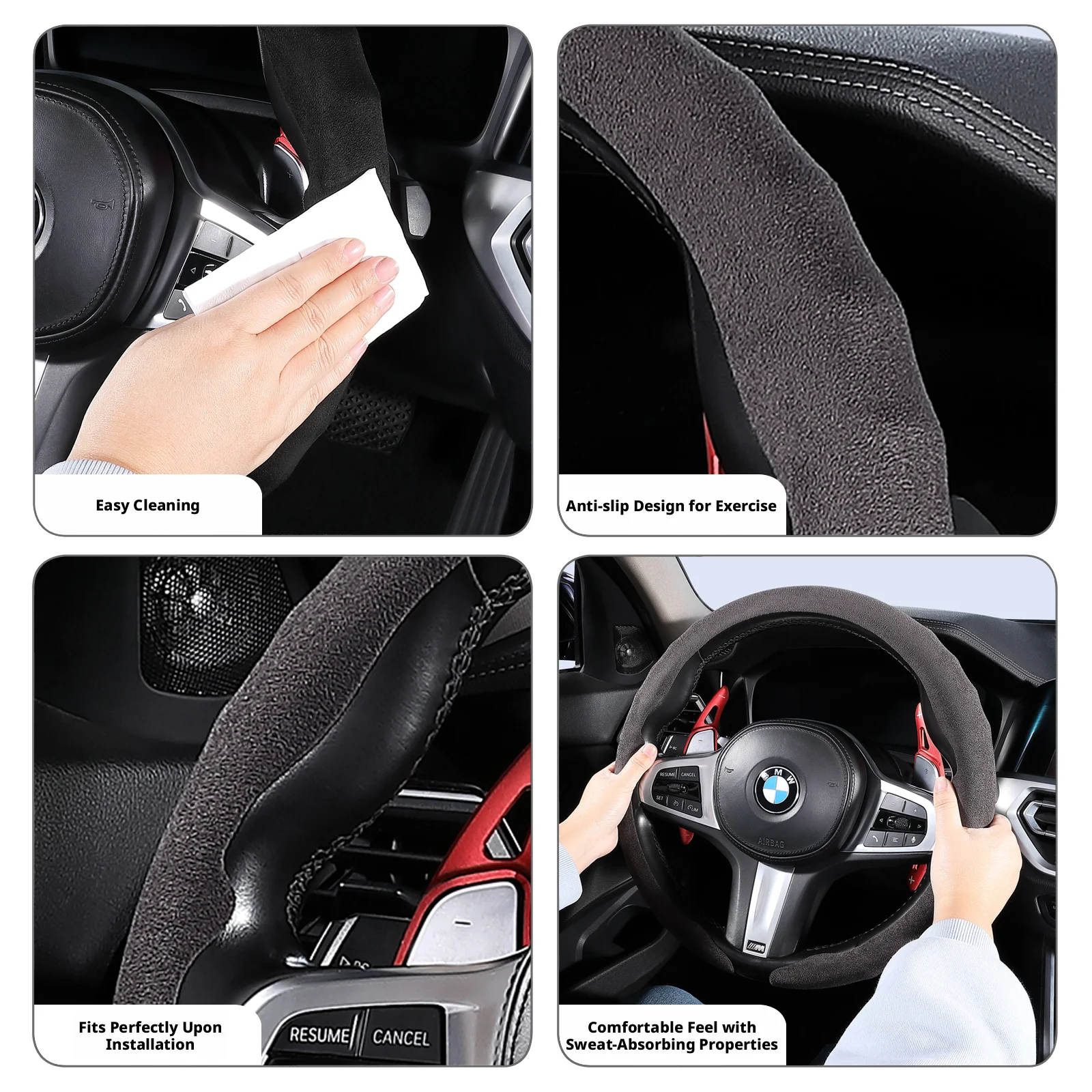 Suede leather thin car steerin - Car Accessories Xl6 review and price