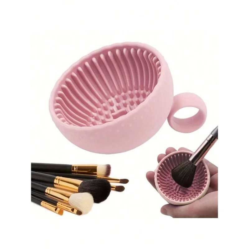 Silicone Makeup Brush Cleaner Bowl Premium Beauty Tool Efficient Cosmetic Brush Scrubber Board Easy Puff Sponge Cleaning Device