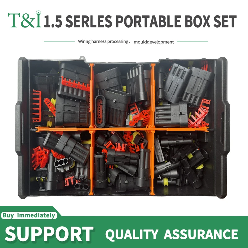 

Portable Box Kit 1P/2P/3P/4P/5P/6Pin Tyco Superseal 1.5 series Auto Waterproof Wire Connector DJ7041-1.5-11/21 282080-1