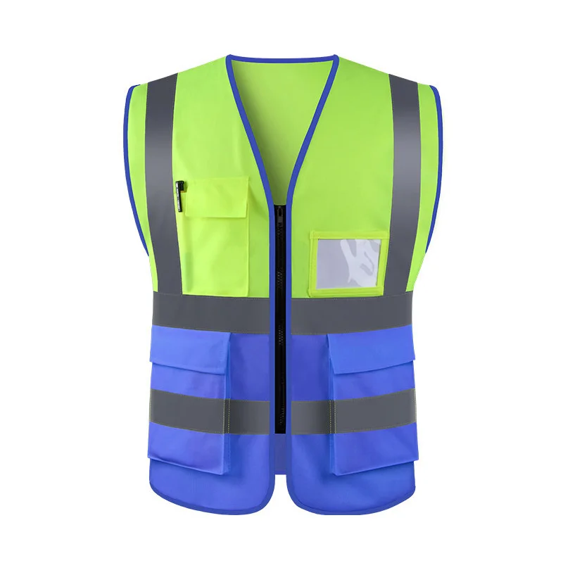 Motorcycle High Visibility Reflective Safety Vest Safety Clothing Work Reflective Vest Multi Pockets Workwear Waistcoat Men