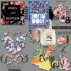Plants and Flowers Iron-on Transfers Patches for Kids Clothing Jacket Washable Patches for clothing Stickers t shirts