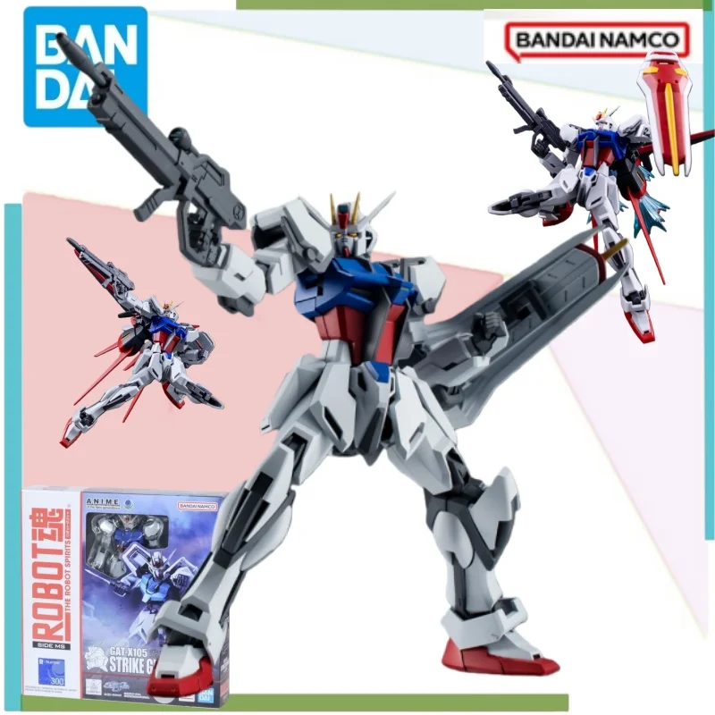 반다이 오리지널 애니메이션 모델 액션 피규어 건담 THE ROBOT SPIRITS GAT-X105 스트라이크 건담 버전 애니메이션 크리스마스 선물