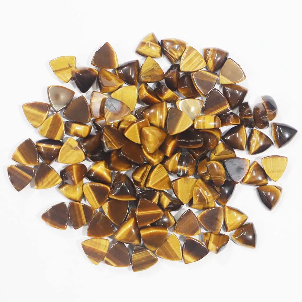 10MM High Quality Natural Stone Ornaments Triangle Glossy Interface Cabochon Fashion Jewelry Accessory Making Decorations 30Pcs