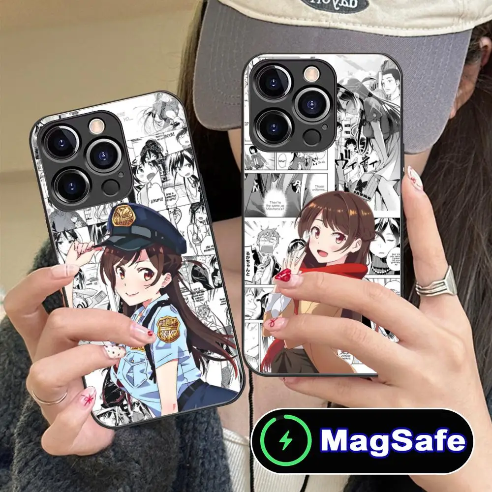 

Rent Girlfriend Chizuru Mobile Phone Case for iPhone 16 15 14 13 12 11 Pro Max Plus Mini MagSafe Glass Colour Printing Luxury