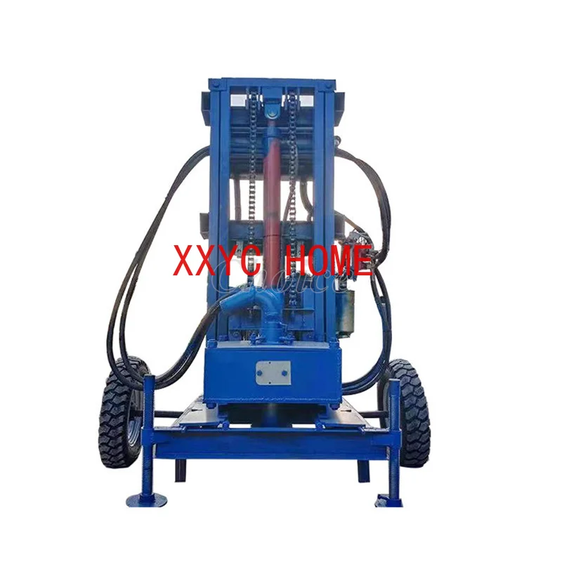 20m Deep Hydraulic  Well Drilling Machine Portable Water Drill Rig Rotary Agriculture Digging Holes With Wheel Trailer