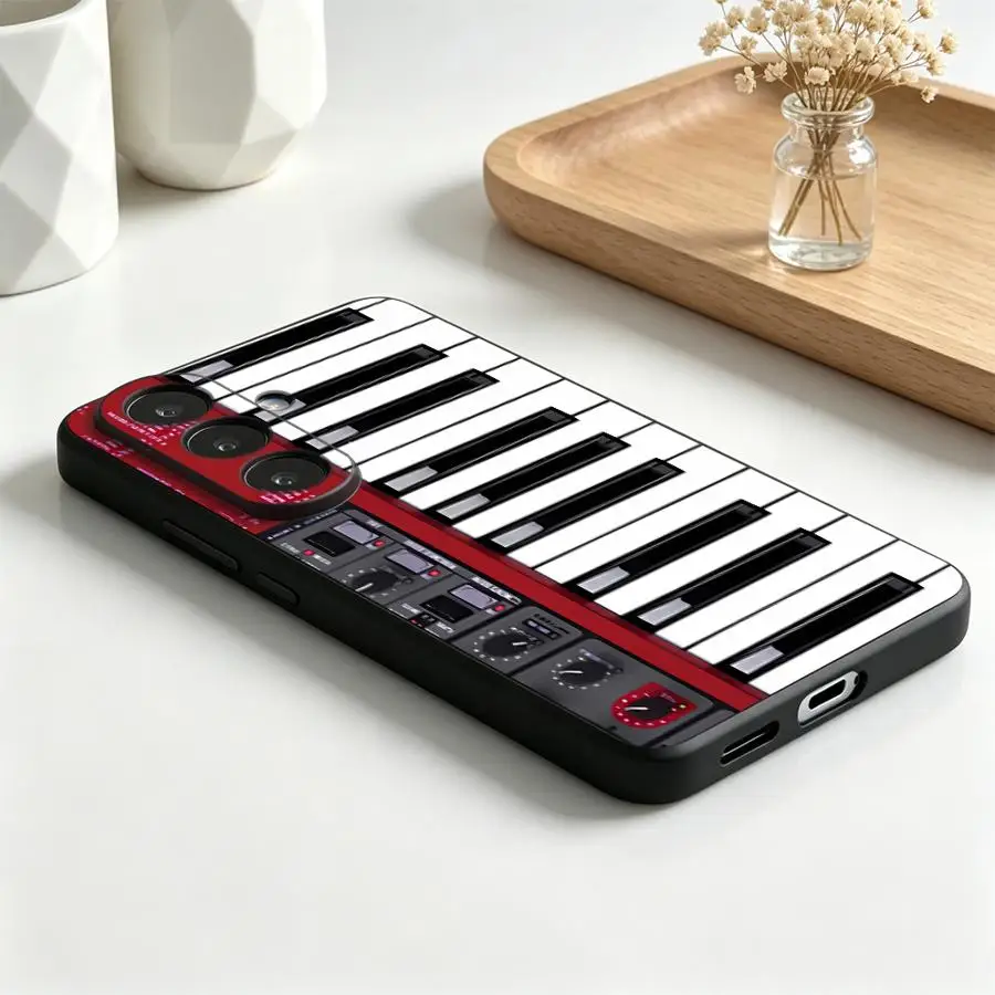 Red Keyboard Piano Case for Samsung Galaxy A57 A37 A23 A73 A51 A06 A15 A25 A16 A05 Phone Cover A13 A41 A50 A55 A12 A53 A17 A52