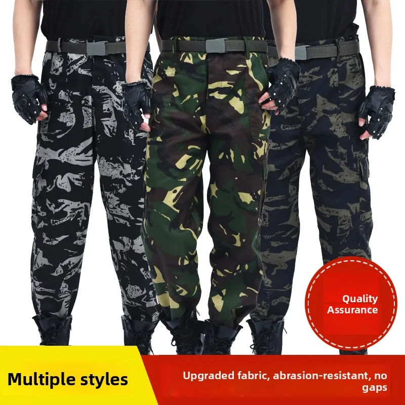 

Мужские камуфляжные рабочие брюки для весны и осени, износостойкие, свободного кроя, прямые штанины, для работы на открытом воздухе, тренировок, длинные, профессиональные.