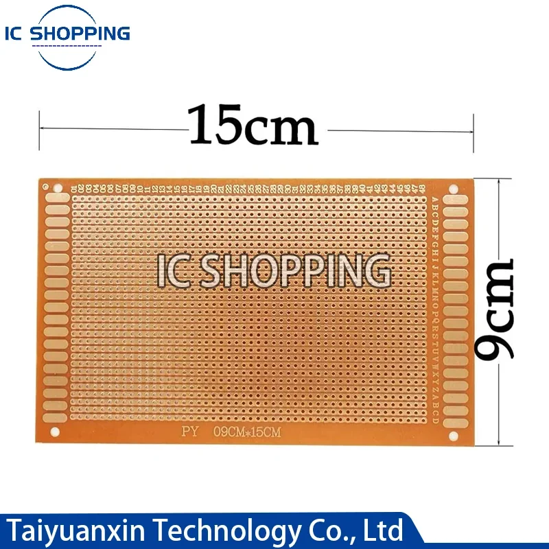 5pcs 9x15 9*15cm Single Side Prototype PCB Universal Board Experimental Bakelite Copper Plate Circuirt Board yellow