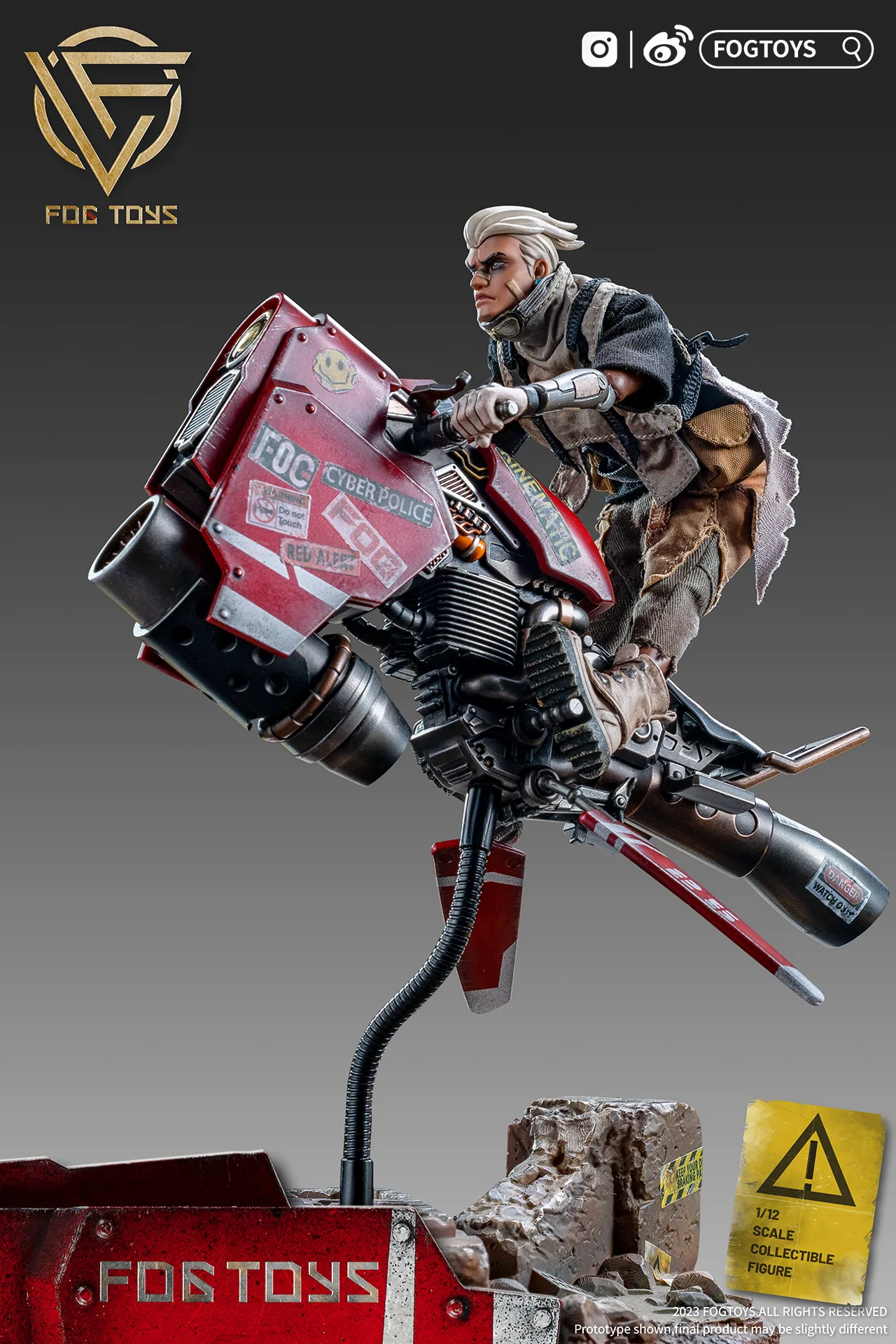 FOGTOYS EA01 Fantasy Doomsday Wasteland with Motorcycle(light-up) 1/12 ACTION FIGURE