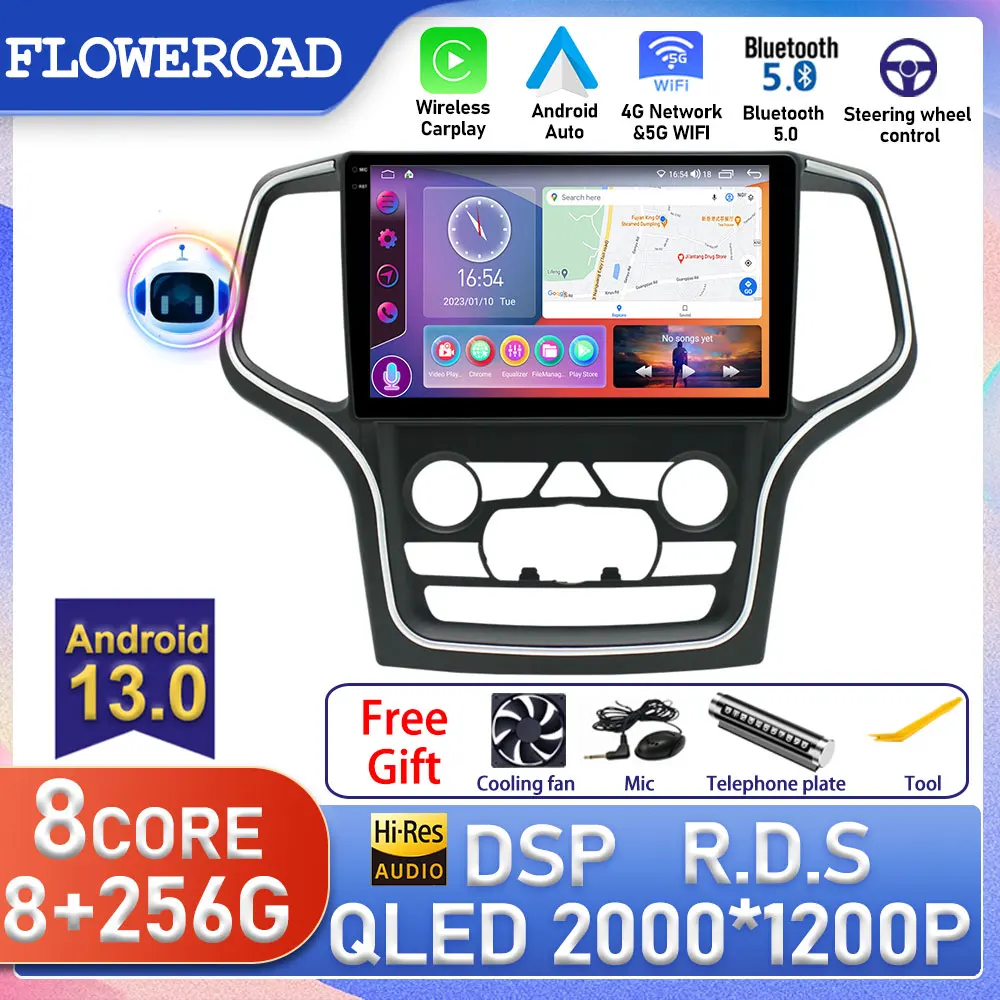 Android For Jeep Grand Cherokee WK2 2014 Car Radio GPS Bluetooth Autoradio Multimedia Player Android Auto No 2din Carplay Screen