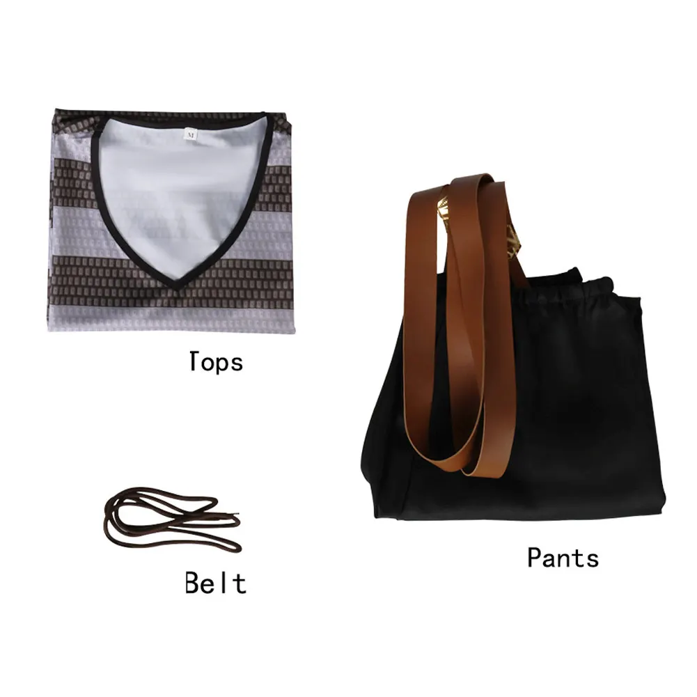 Bald Fu Cosplay Men Costume Cartoon The Hairless Roleplay Outfits Male Disguise Top Pant Straps Halloween Party Carnival Suits