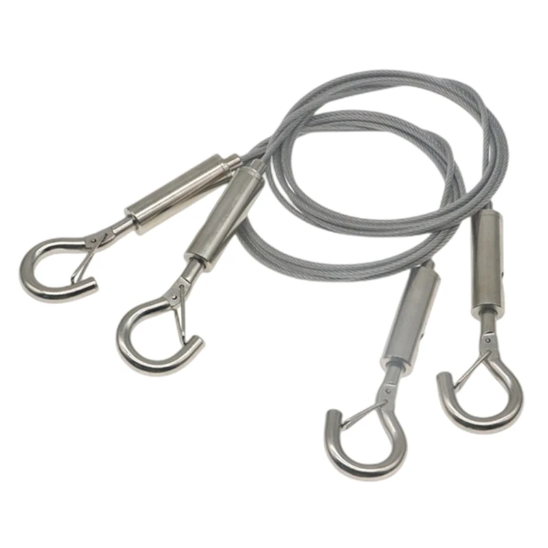 2 pcs Adjustable Stainless Steel Wire Hanging Rope Hardware Easy to Use Q81C