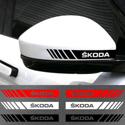 2PCS Car Styling Rearview Mirror Sticker Decoration Badge For skoda OCTAVIA RS FABIA KAMIQ KAROQ KODIAQ RAPID SCALA SUPERB