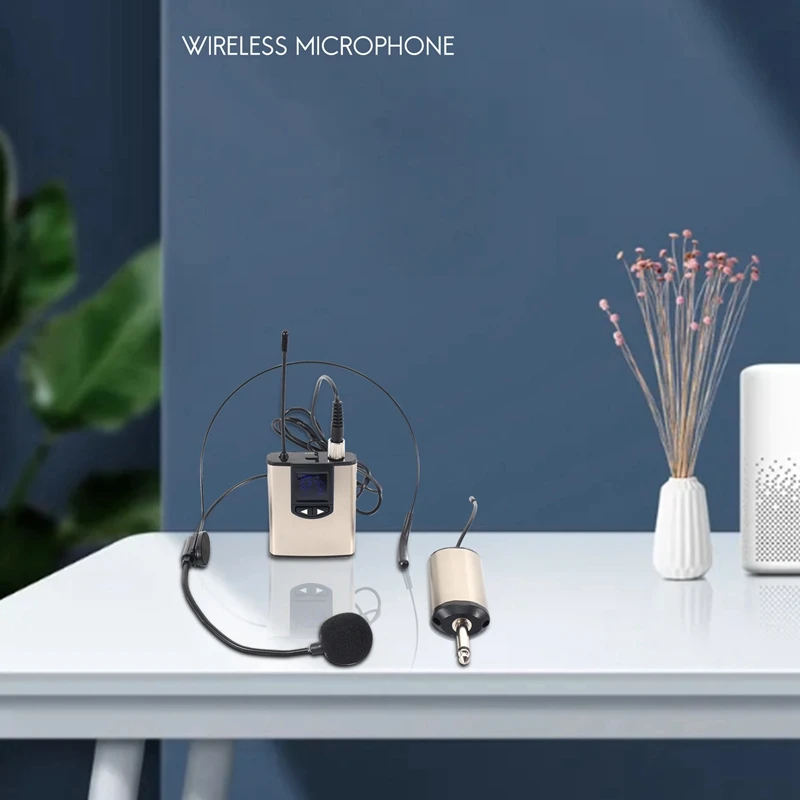 VVNB-UHF سماعة رأس لاسلكية محمولة/ميكروفون Lavalier مع جهاز إرسال واستقبال Bodypack مخرج 1/4 بوصة، لـ Live P