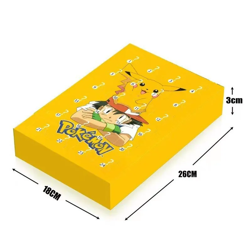 Calendrier de l'avent Pokémon 2025, 24 jours, nouvel an, boîte aveugle de noël, ensemble de 24 figurines à collectionner, cadeau de compte à rebours de vacances