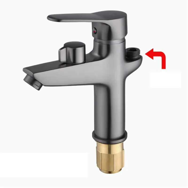 

Multifunctional Bathroom Basin Faucet Hot Cold Mixer Tap Shower Set Switchable Dual-Purpose Sink Faucet Single Hole Deck Mounted
