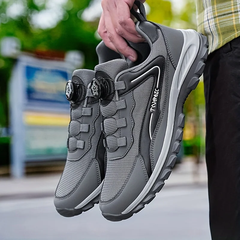 Mens Plus Size wide width Breathable Comfortable Soft Casual Slip on Sneakers Shoes with Rotating Bukles for Walking Running