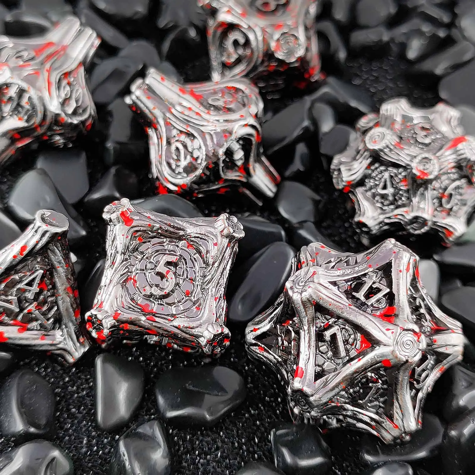 

MINI PLANET многогранный деревянный кол DND набор металлических кубиков для TRPG Dungeons & Dragons настольная игра COC Dice 7 шт.