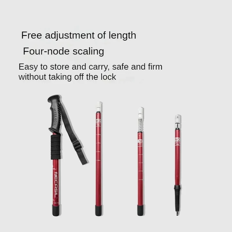 1 PCS Aluminium Alloy Teleskopic Hiking Poles Trekking Walking Stick Ultralight Absorber Walking Cane Alpenstock