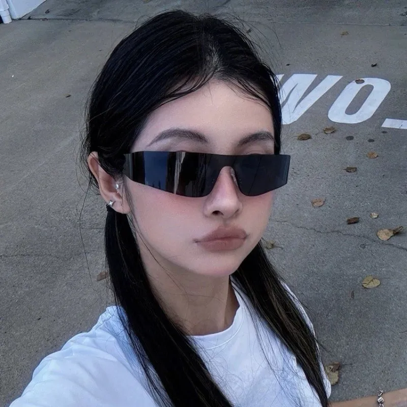1Pair Rimless One Piece Y2K Mirror Glasses Unisex Popular Fashion Statement Eyeglasses