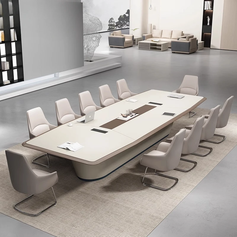 

Painted office conference table long strip high-end simple modern fashion meeting room negotiation reception