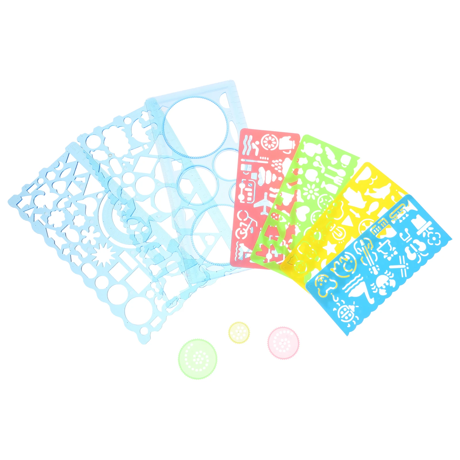 

1 set 1 Set Geometric Drawing Stencils Measuring Template Ruler Kit For Students School Art Architecture