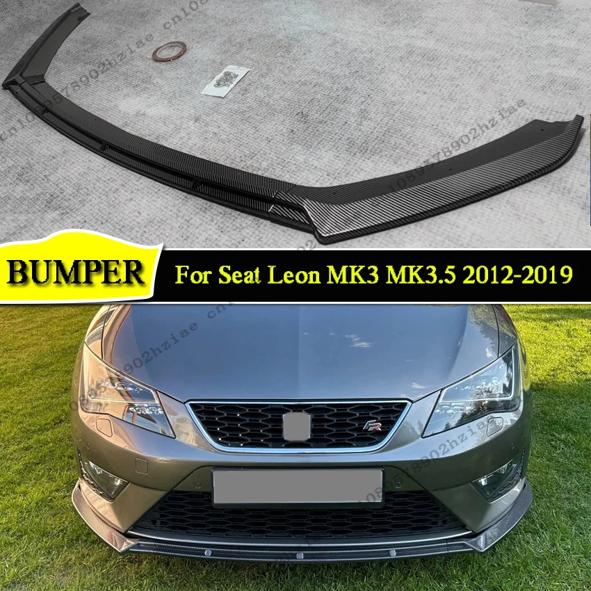 

Maxton Style Car Front Bumper Spoiler For Seat Leon MK3 MK3.5 2012-2019 Gloss Black ABS Canard Trim Car Decoration Accessories