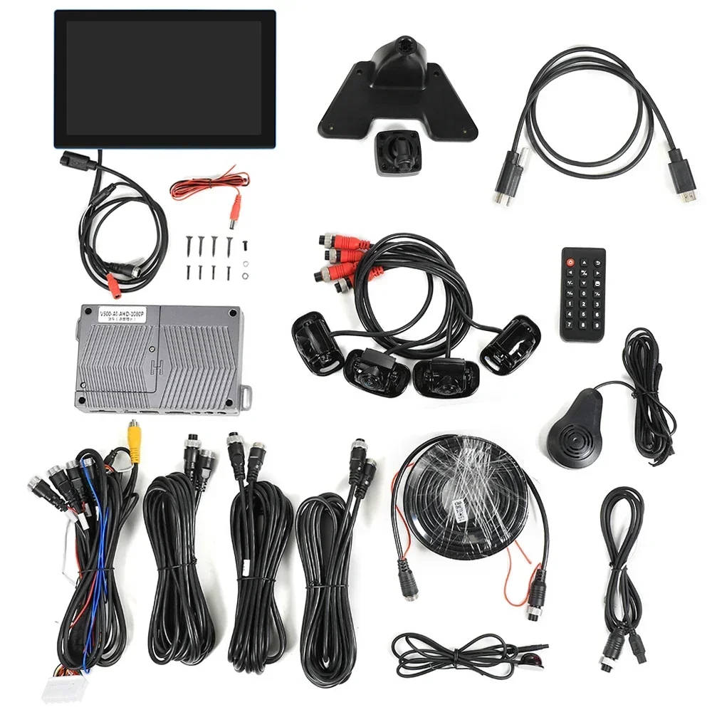 كاميرا بانورامية AI 360 مناسبة للحافلات/RVs مع كاميرات جانبية محيطية وخلفية ثلاثية الأبعاد ومسجل عالي الدقة 1080P #6