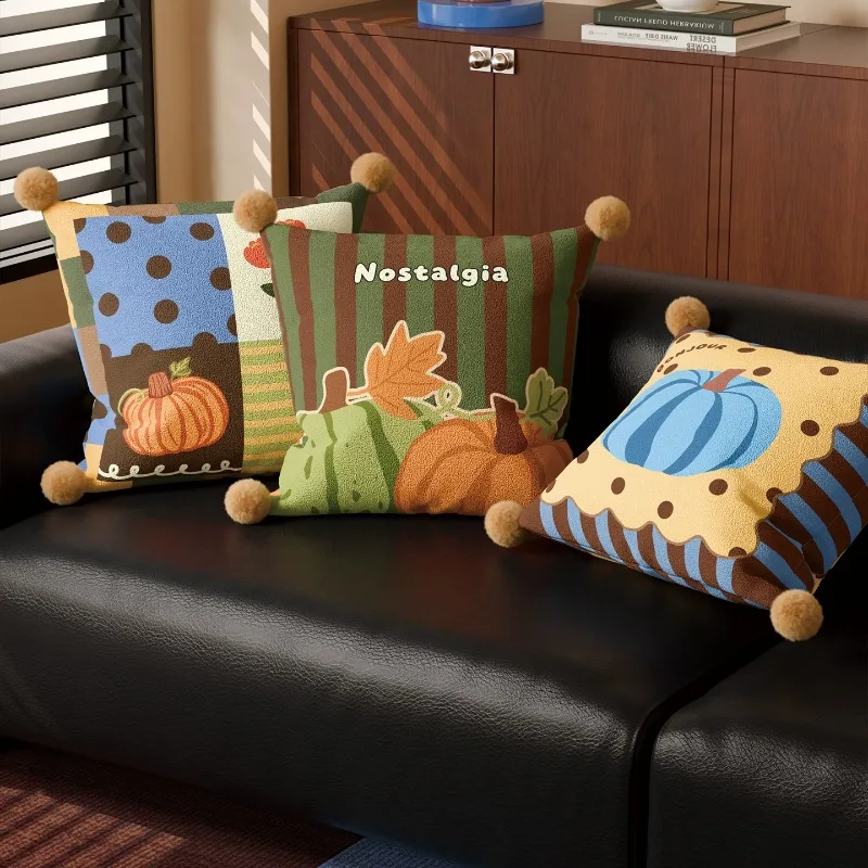 Vintage Style Pumpkin Pillowcase From Ancient Times Light Luxury High-end Living Room Sofa Cushion Cover