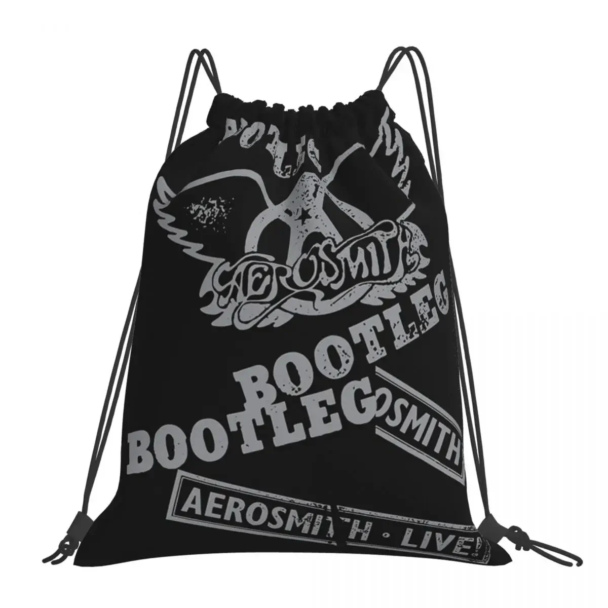 Drawstring Bundle Bolso Saco De Esportes, Bootleg Aerosmith Camisa, Camisola De Música, Mochilas, Sports Bookbag