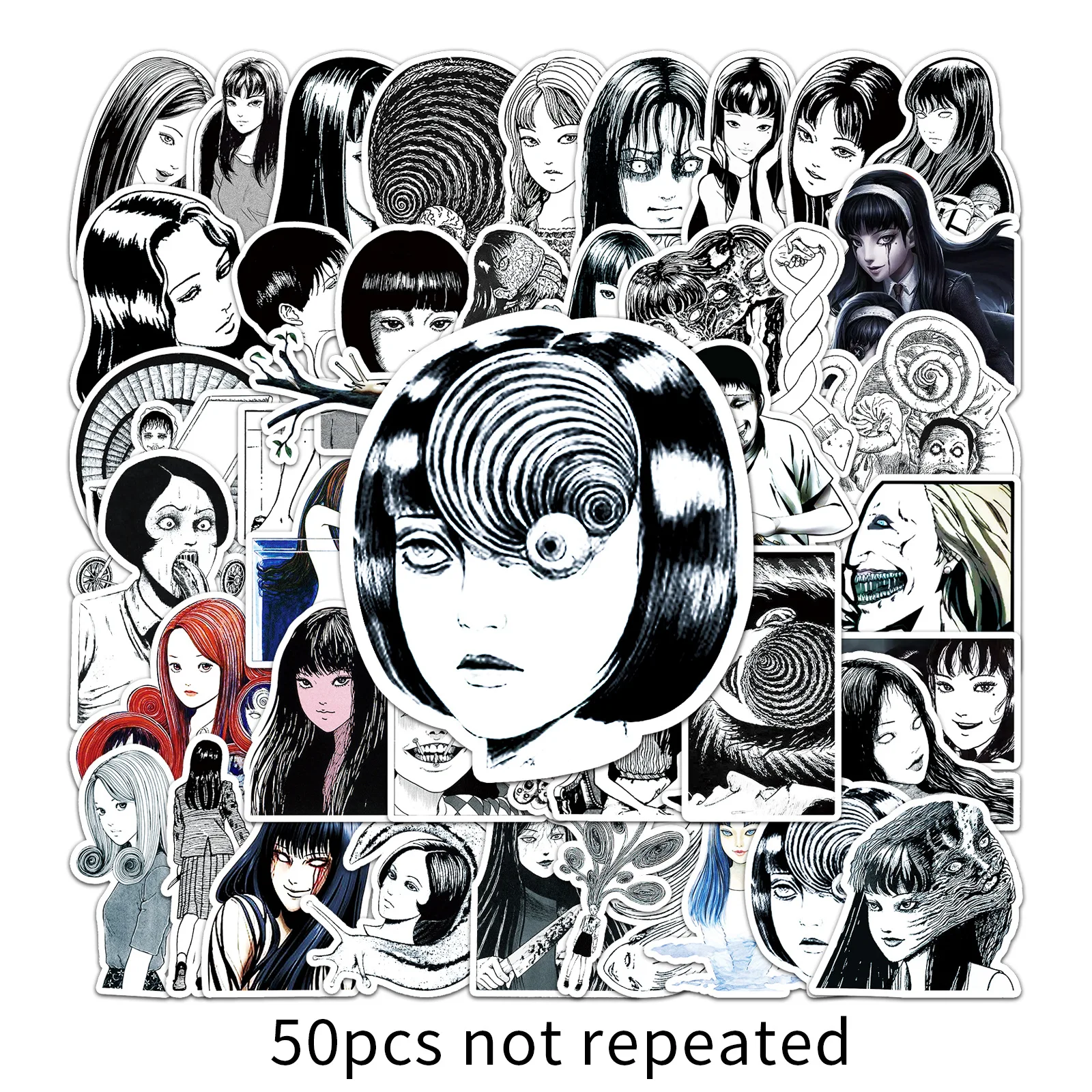 50 PCS Anime Japan Movies Dark Horror Thriller Girls Skateboards Car Stickers