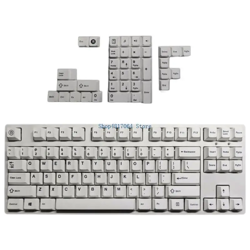 

T3LB 125Keys Minimalists White PBT Keycap Cherry Profile Dye Sublimations Keycaps for Mechanical Keyboards