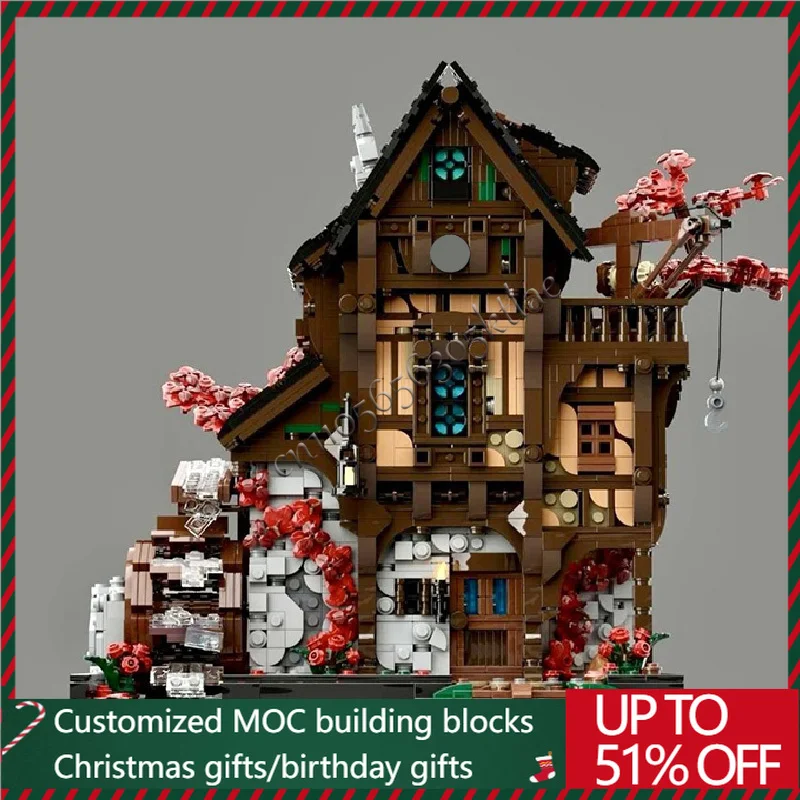 

2717 PCS Watermill Medieval Fantasy Display Series Modular MOC Creative Street View Model Custom DIY Assembly Puzzle Toy Gifts