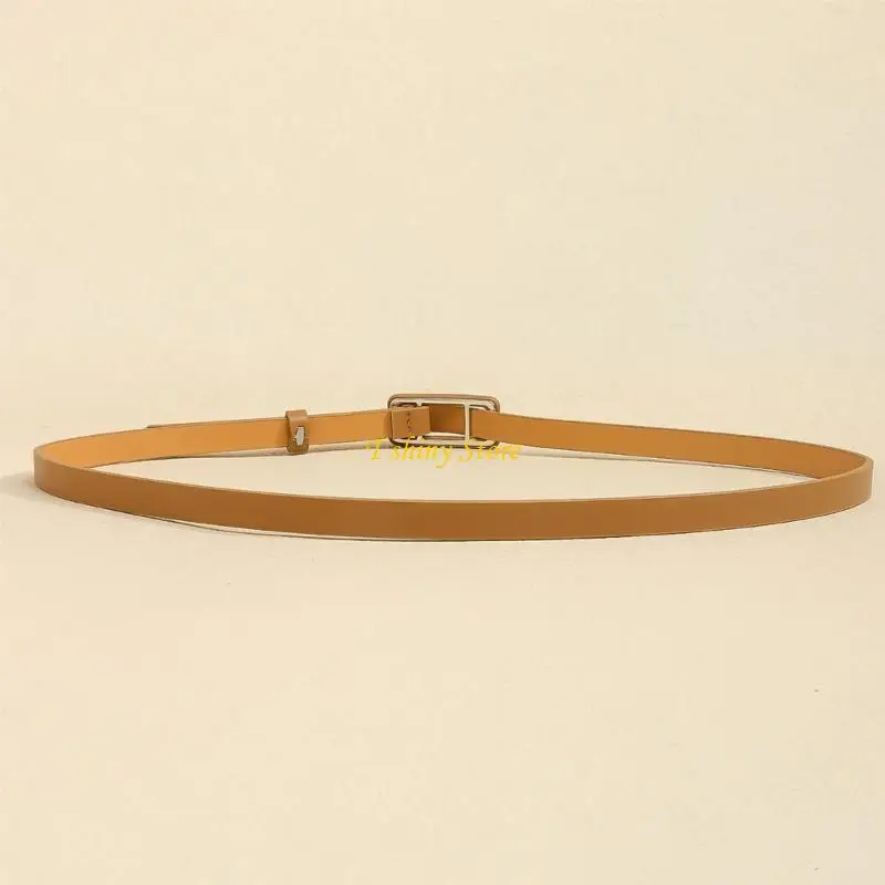 N58F Fashion PU Belt with Metal Clasp Women's Lightweight Waistband for Everyday Wear Commuting Outdoor Activity