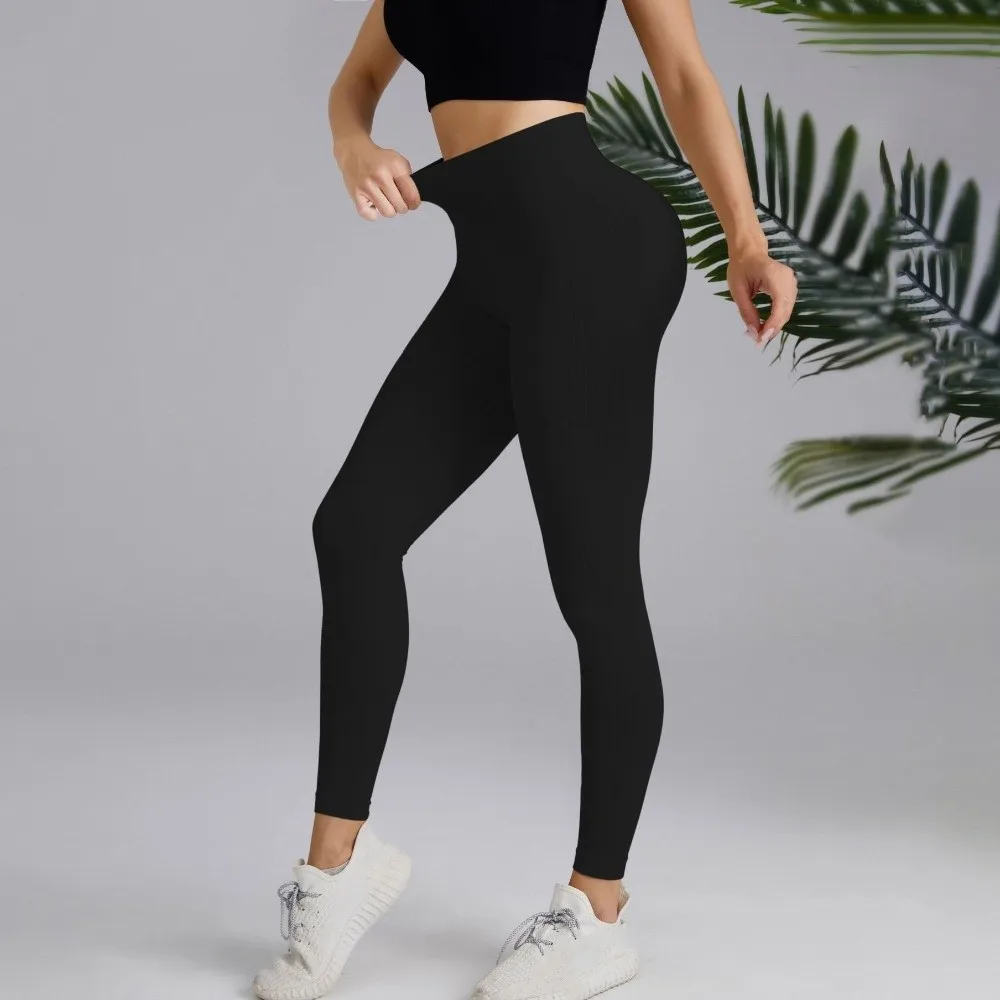 

High Waist Yoga Sports Pants Elastic Slimming Sports Fitness Leggings Quick Dry Hip-lifting Yoga Seamless Leggings Jogging