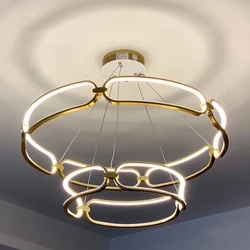 Rectangle chandelier Modern Luxury Led minimalist light For Living Room Hanging Lights Ceiling Kitchen Home dining room coffee t