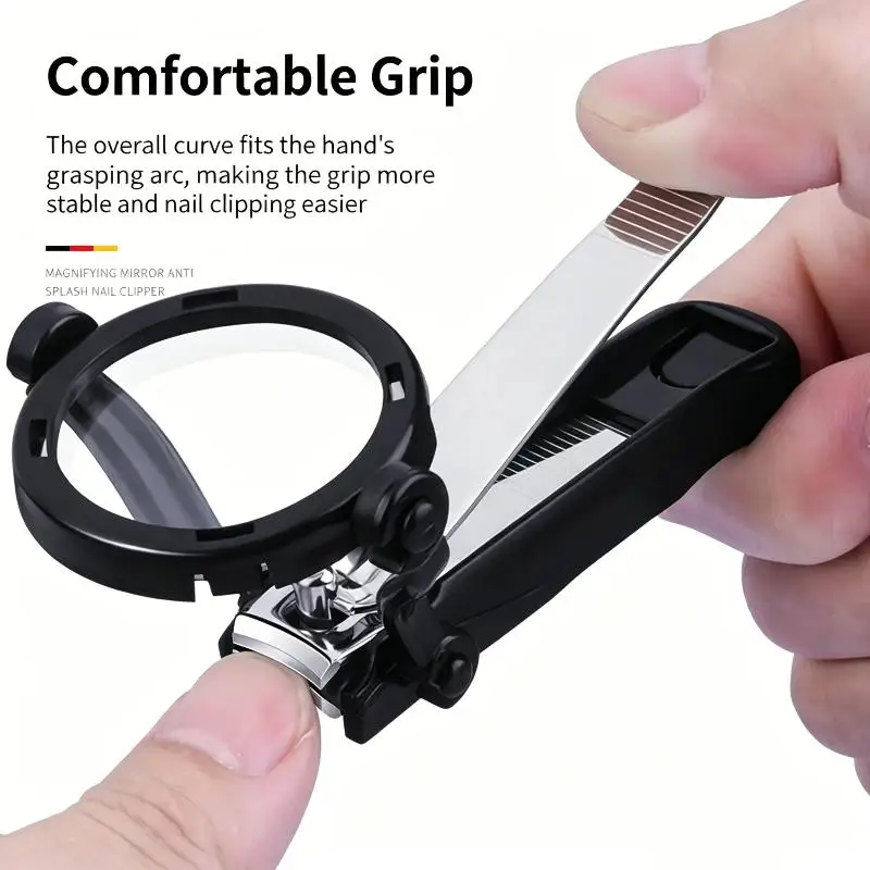 Nail Clipper With Magnifying Glass Precision Toenail Fingernail Trimmer Sharp Easy Use For Home Travel Salon