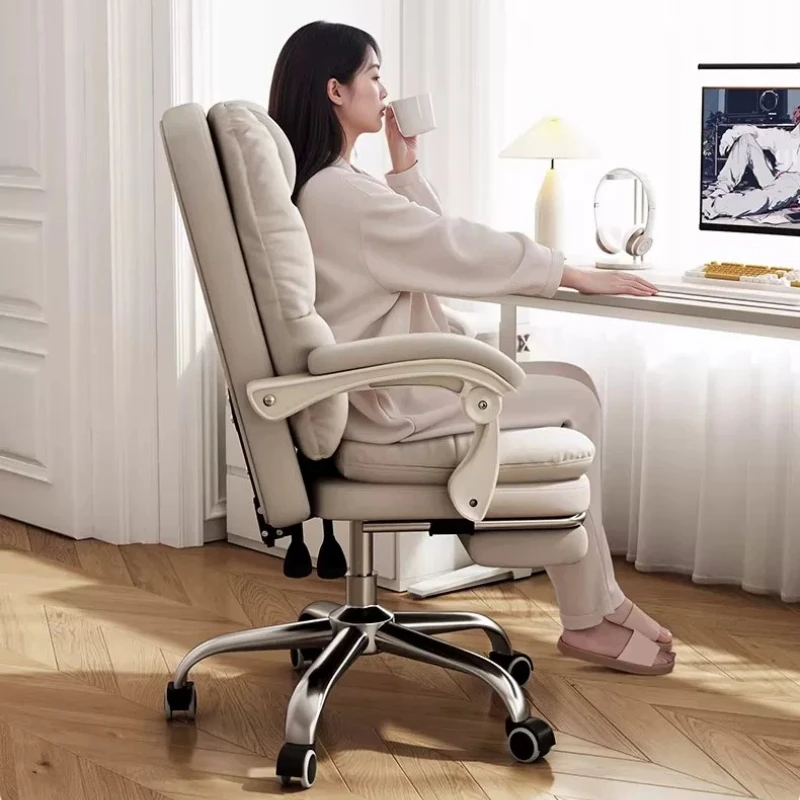 White Reclining Office Chair Armrest Upgrade Comfortable Luxury Computer Chair Adjustable Sillas De Oficina Office Furniture