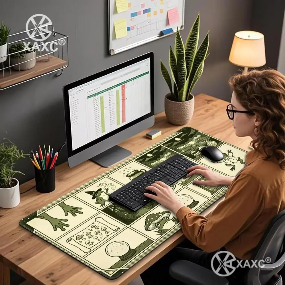 Frog Wizard Mouse Pad Mtg Playmat Large Desk Mat Gaming Mats Gamer Pc Accessories Keypad Expansion Pads Rubber Anti-slip HYBXXC