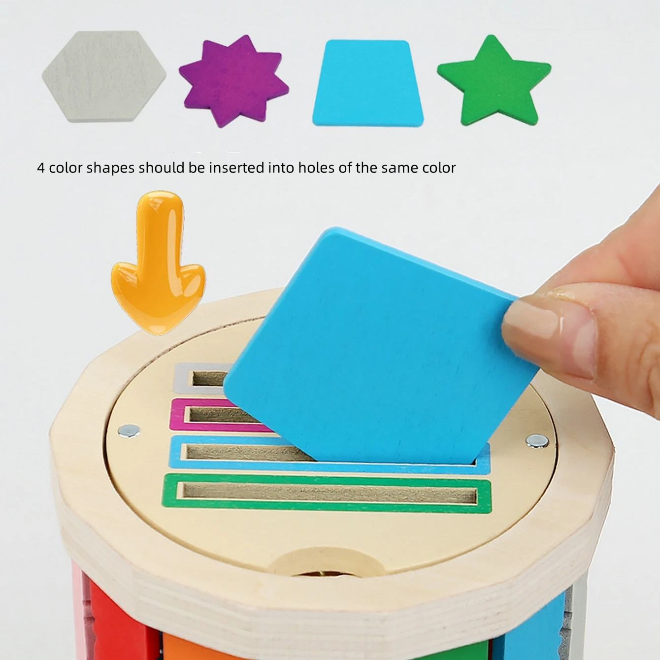 Seau de Classification de forme de couleur Montessori pour enfants, tasse de Classification pour bébé, exercice de mouvement fin, jouets en bois pour éducation précoce