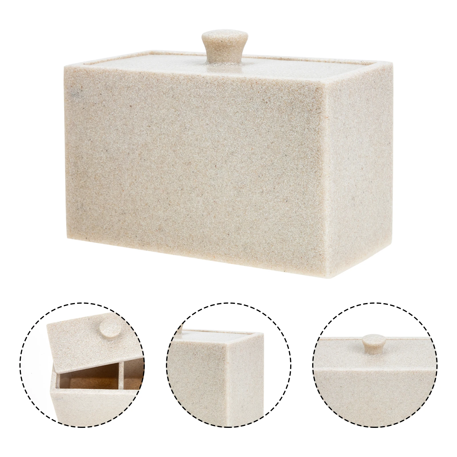 

2 Compartments Cotton Pad Box Household Storage Container Dust Proof Lid For Cotton Swabs Makeup Applicators Organizer