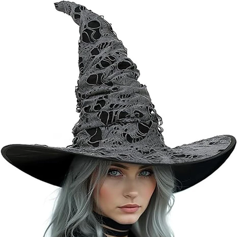 A52E Witches Witch Hat for Women Witch Caps Halloween Cosplay Costumes Wizard Hats