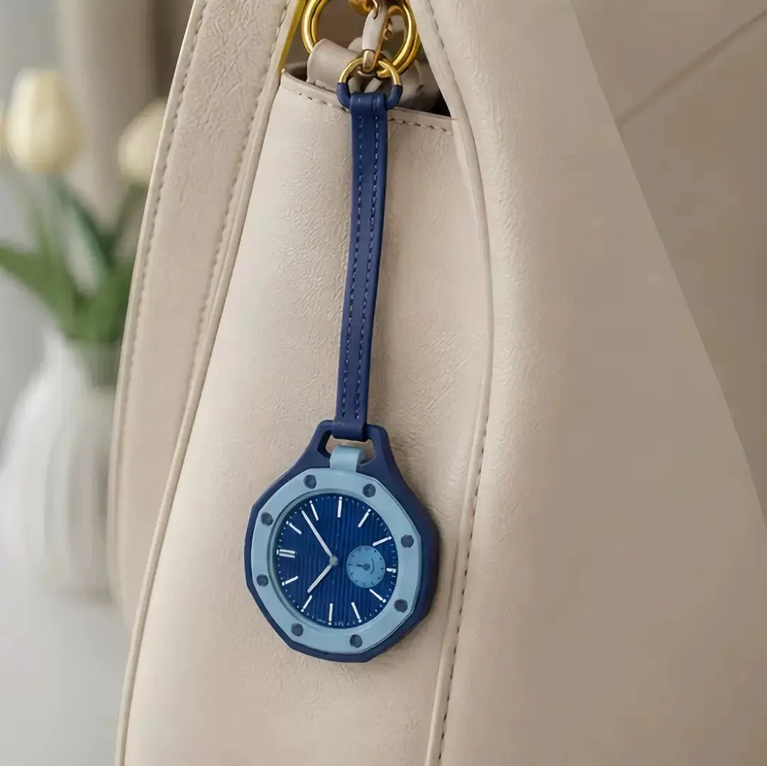 CHRONOS Octagonal Pocket Watch Necklace Multiple Color Options Leather Lanyard Casual Hanging Watch