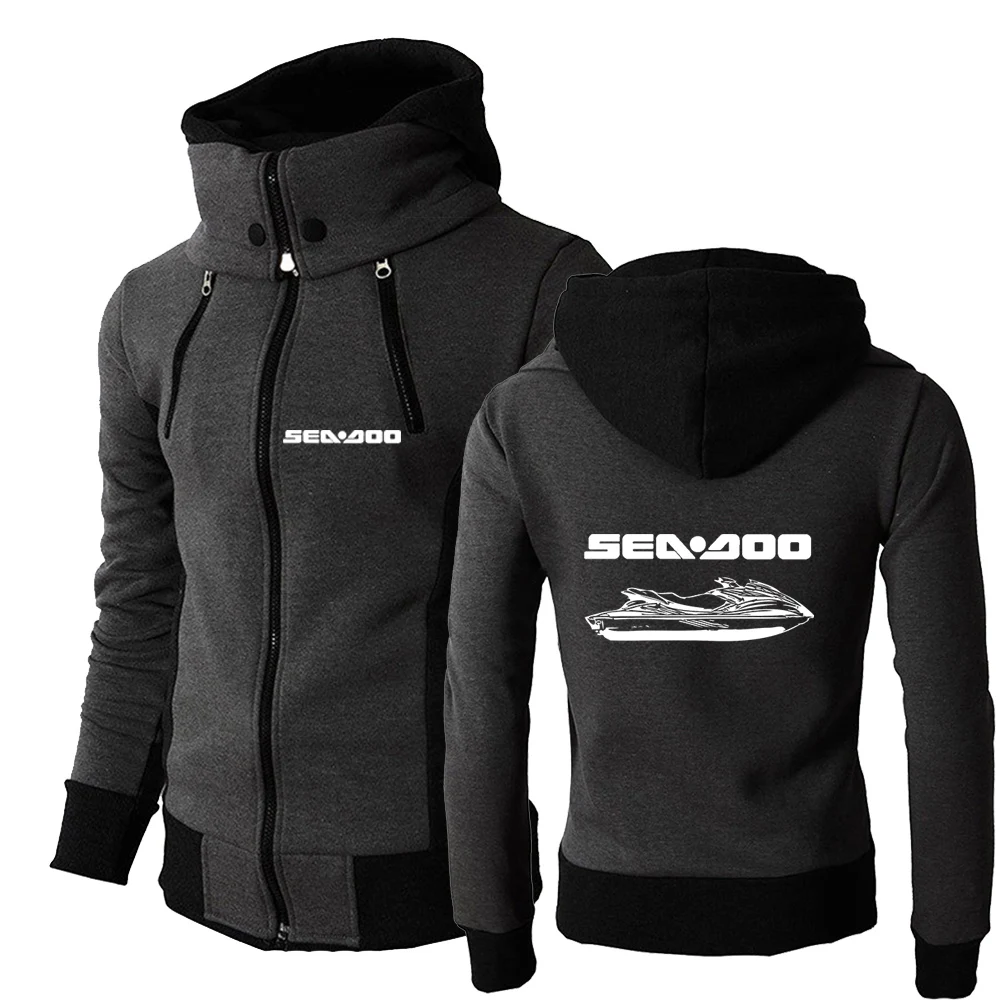 Sea Doo Seadoo Moto 2024 New Tri-color Hooded Jacket Spring and Autumn Men's Comfortable and Leisure Zipper Printed Tops