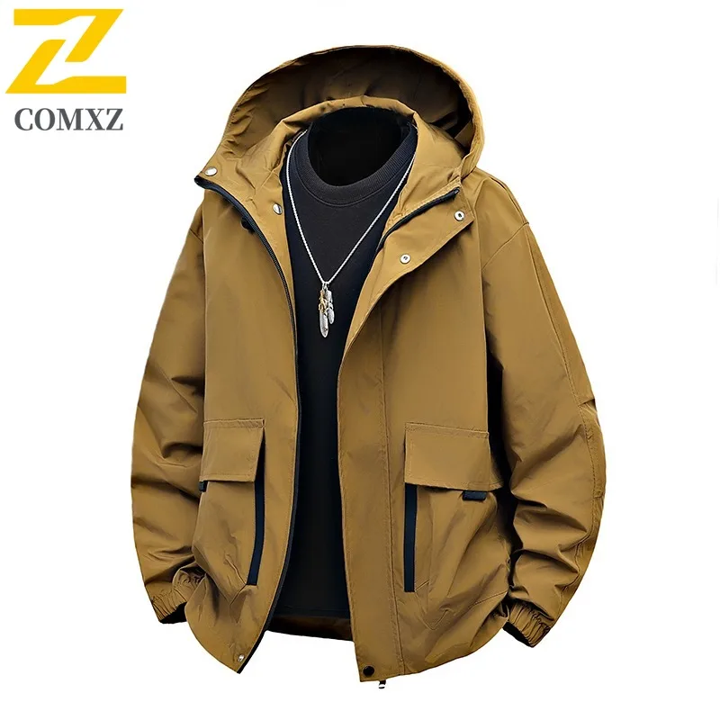 

COMXZ 2025 Men's Workwear Jacket Spring Autumn Trendy Casual Versatile Lightweight Comfortable Windproof Coat