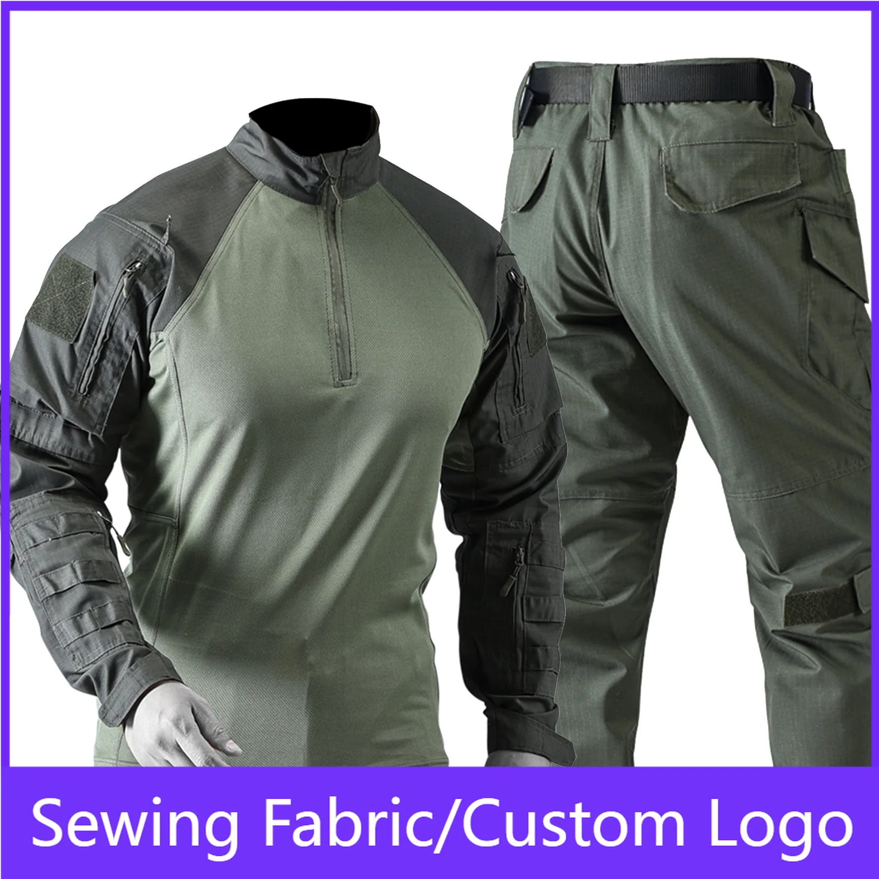 

Tactical Suit Men's Sets Long Sleeve Tactical Shirt Cargo Pants T-Shirt Military Rapid Assault Army Combat Slim Fit Shirt Pants